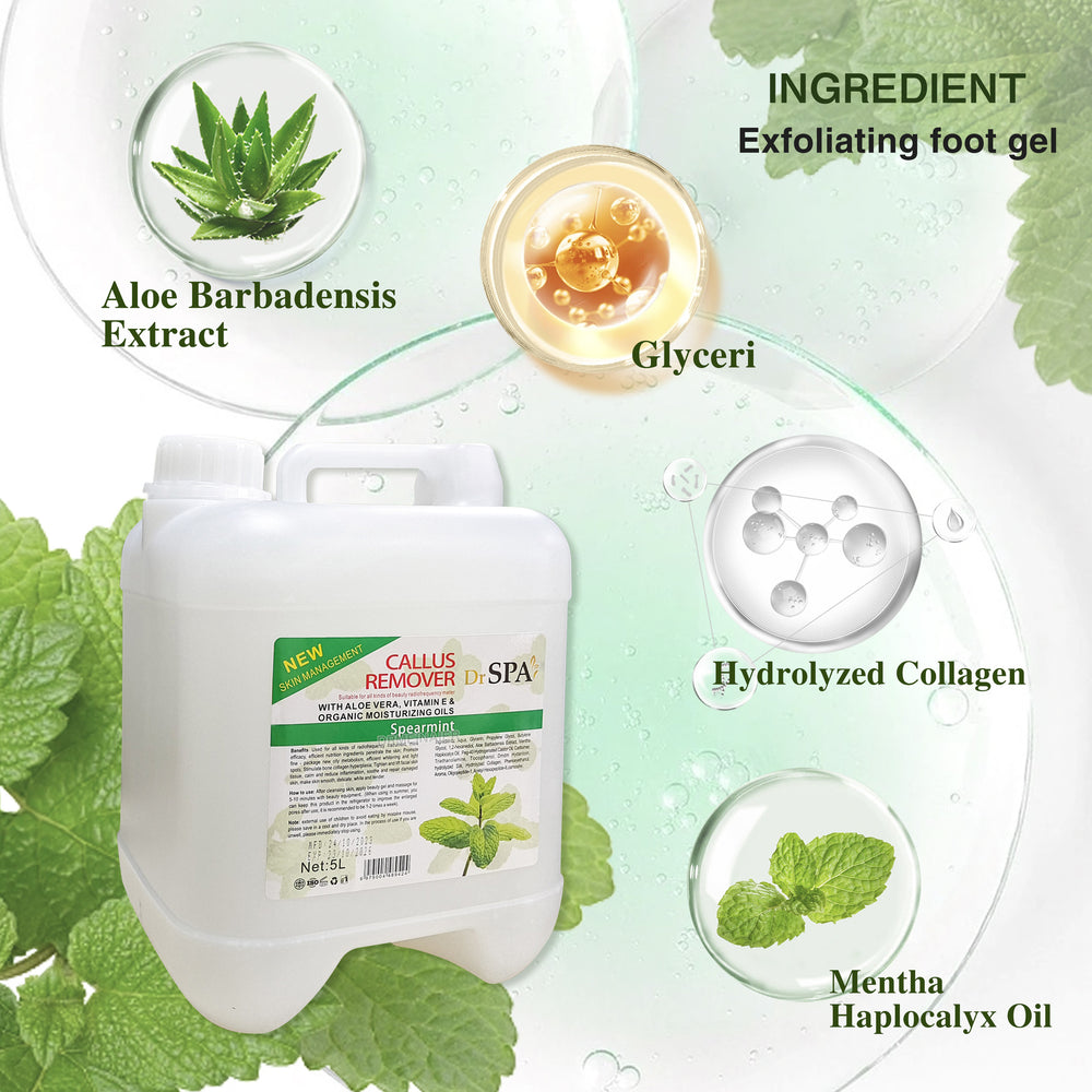 body and foot exfoliating gel, gentle exfoliating gel, softening calluses, peeling, cleansing skin, export