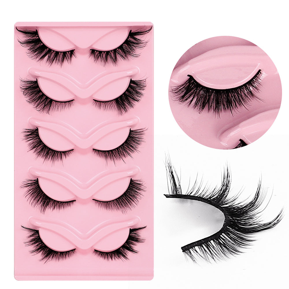 10 pairs natural half false lashes look cat eye lashes 3d