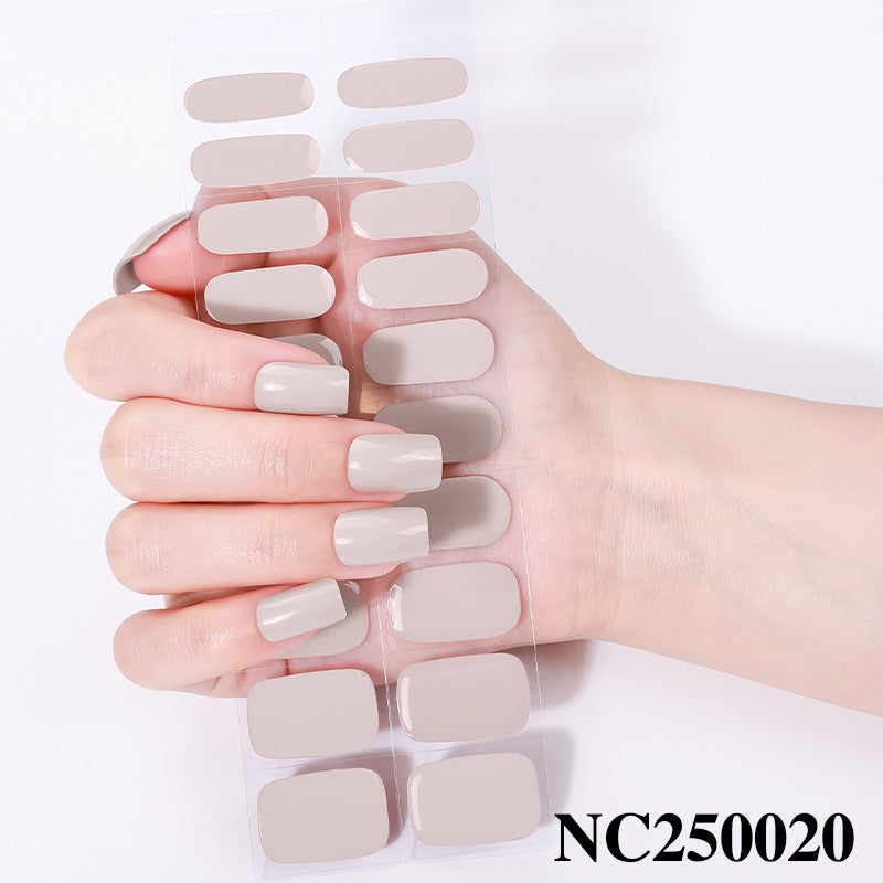 Zhengxiang custom gel nail stickers - waterproof, cross-border, european & american style, solid color nail art stickers, uv light curing, semi-cured nail stickers