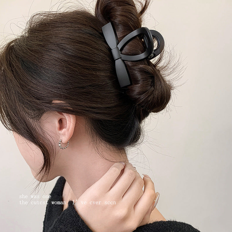 Frosted tortoiseshell bow shark clip back head hair clip hair clip for women classyelegant hair clip