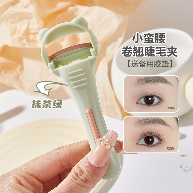 Jonbos slim waist eyelash curler - wide angle sunflower design, long-lasting hold, eyelid-friendly, portable curler
