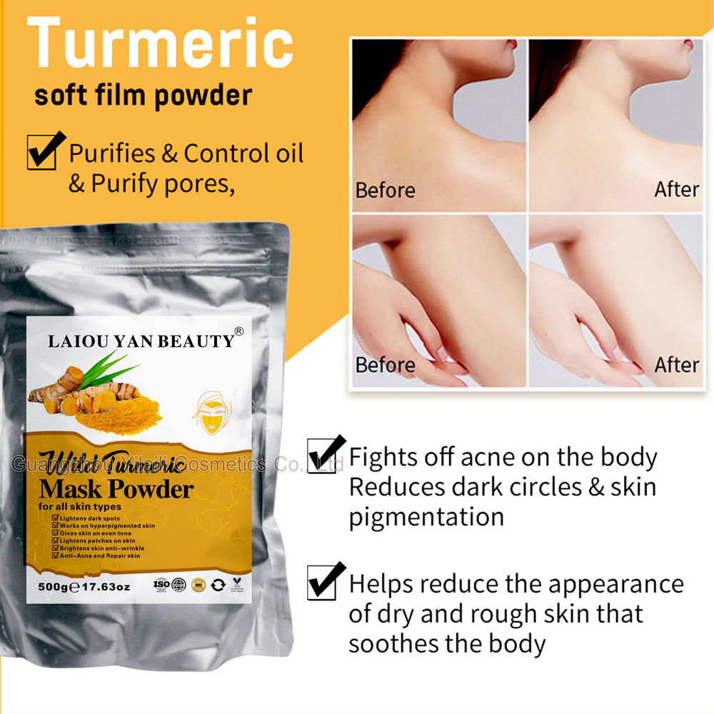 turmeric brightening & hydrating mask powder - moisturizing, nourishing, and skin softening. available in powder sachets. factory direct sales & wholesale