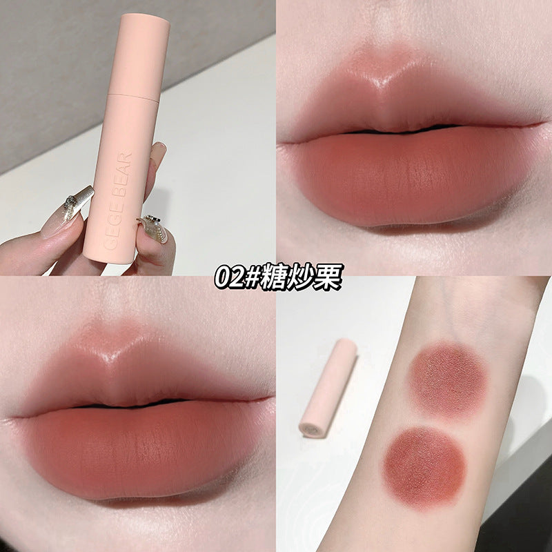 Gege bear macaron powder mist lip mud women's velvet matte matte pseudo-no-makeup fall and winter whitening lip glaze suit