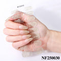 Zhengxiang semi-cured gel nail stickers waterprooffashion cross-border french uv manicure stickers flash onion powder ice transparent nail