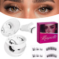 2 pairs magnetic false eyelashes portable set - new magnetic eyelashes natural european & american style full strip lashes
