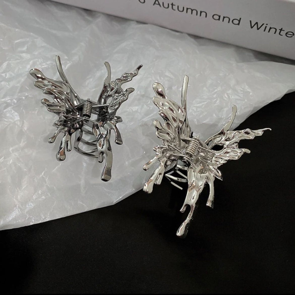 Metal liquid butterfly hair clip for women half-hair grabber, back of head grabber, small shark clip hair grabber, headwear