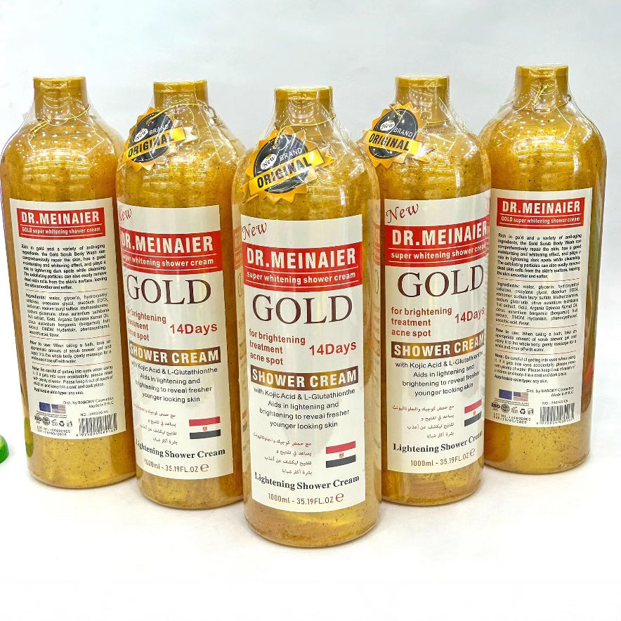 exfoliating body wash 1000ml - gold infused shower gel for all-over cleansing, silky smoothness, and hydration - wholesale for export