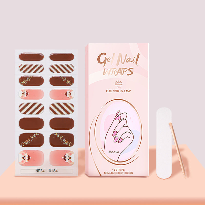Zhengxiang custom gel nail stickers - christmas snowflake, cross-border french style, uv semi-cured nail art, cartoon export