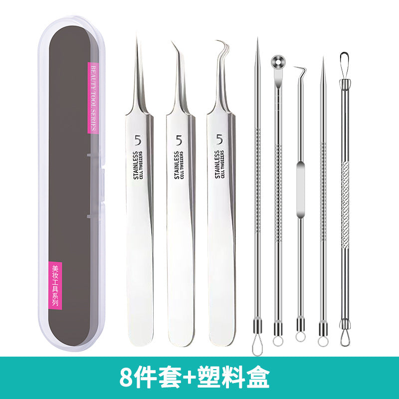 Factory direct stainless steel blackhead remover kit - includes ultra-fine tweezers, blackhead extractor, and acne pimple popping tool