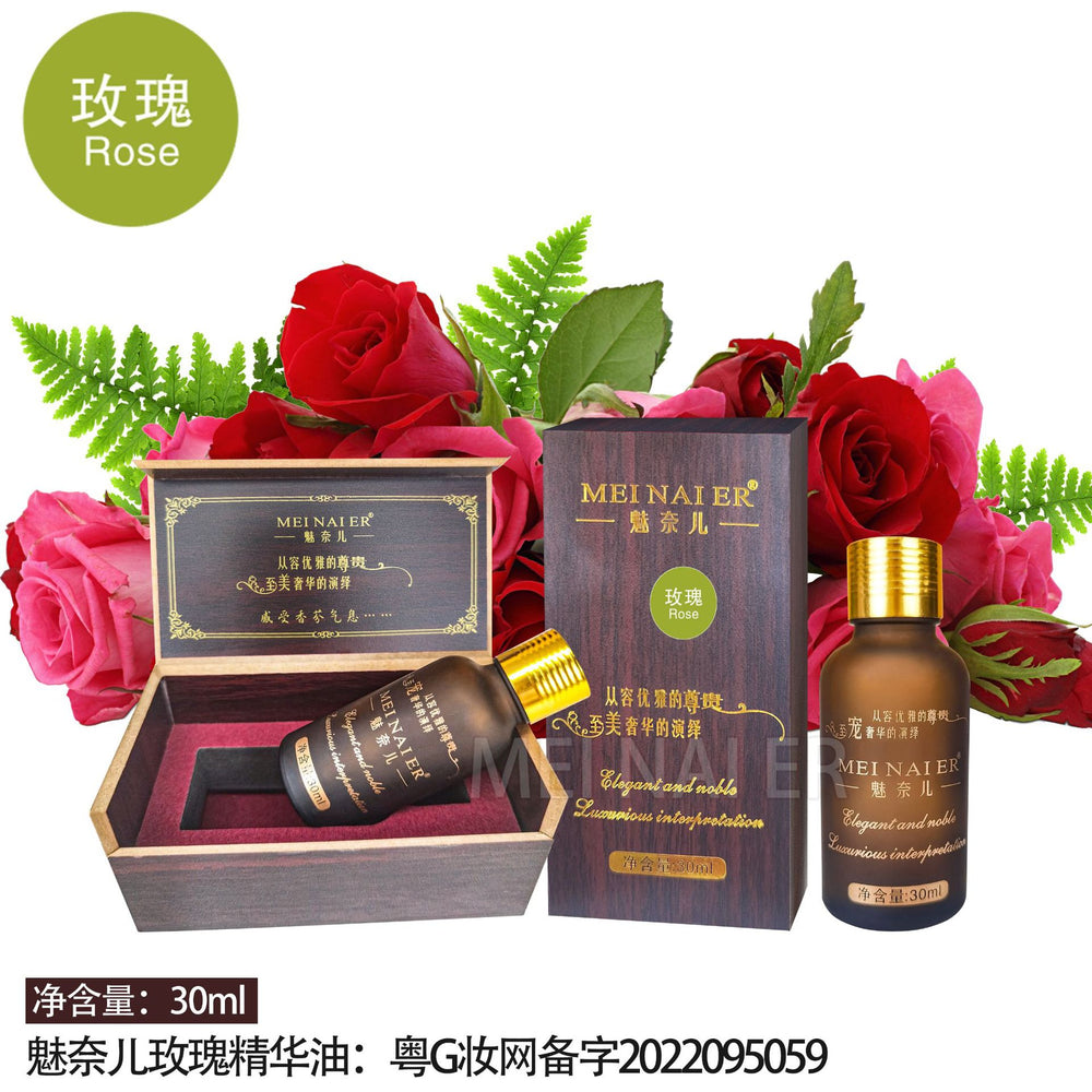 Meinair jasmine wooden box essential oil body facial spa head care revitalizing oil beauty salon wholesale 30ml