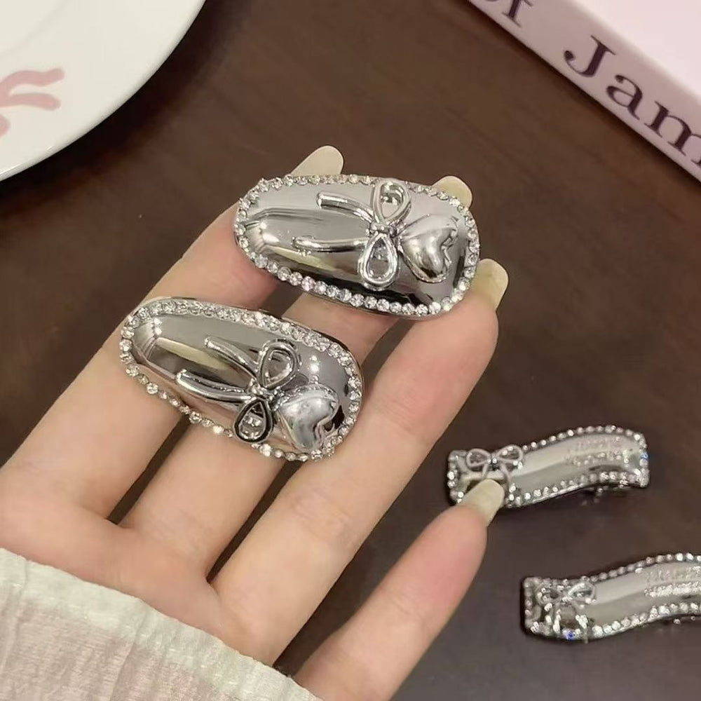 One-word clip elegantfashionbb clip classy rhinestone letter full diamond side broken hair clip populareasiest for match hair accessories for women