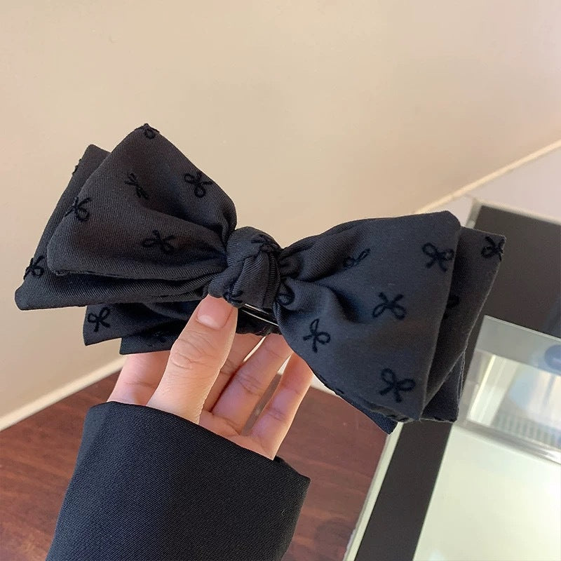 Niche style design new arrivalbows polka dot texture fabric hair clip fashionclassy grab clip easiest for match headwear hair accessories