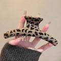 Classy large leopard print gripper casualretro hair card popular back of the head hair volume elegant shark clip
