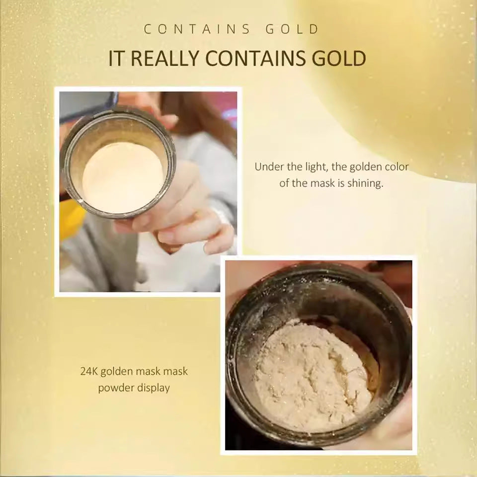 24k gold collagen jelly mask powder - natural crystal beauty facial moisturizing mask powder - skincare (cross-border)