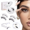 [amazon eyelash all-in-one box] european and american thick and portable artificial glue-free strong magnetic black stem eyelashes one piece