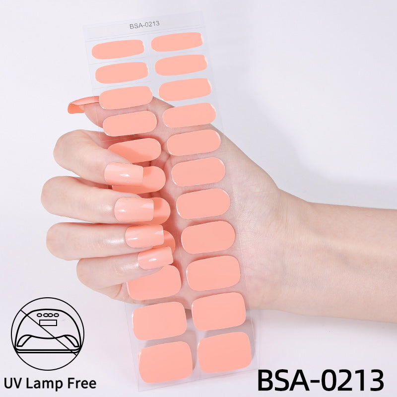 no-bake gel manicure stickers waterprooffashionpure color nail stickers no cure gel nail wraps