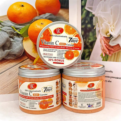 exclusive supply of vc vitamin c scrub wet salt 500g turmeric bath salt cleansing exfoliating bath foreign trade