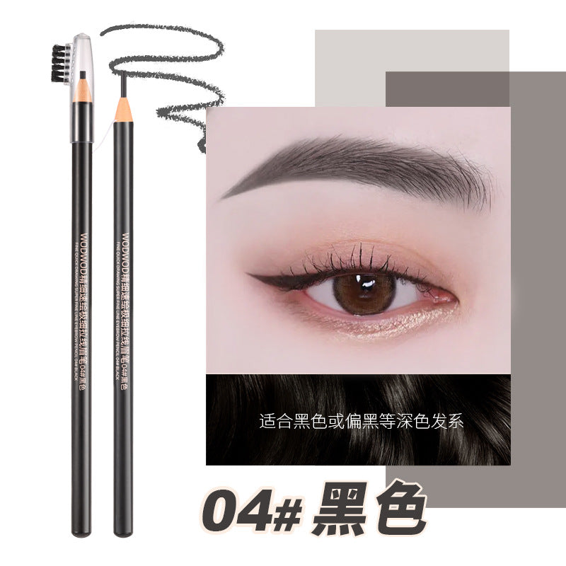 Wodwod ultra-fine brow definer - waterproof, sweat-proof, smudge-proof. professional makeup artist formula with fine tip, hard core, and integrated brush