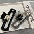 Bright black square hair clip springnew arrival large shark clip casual hairpin back of head hair clip headwear