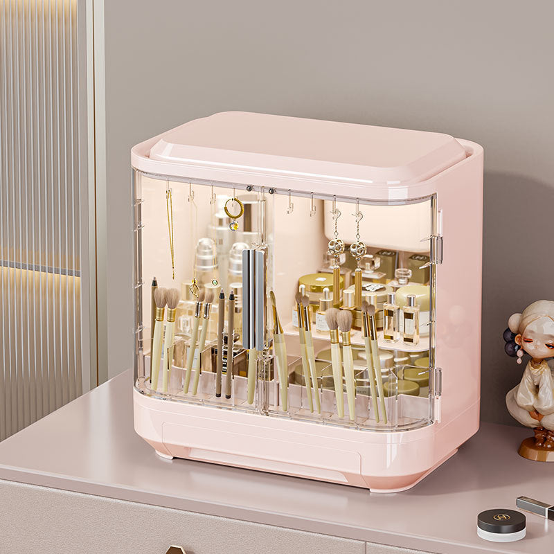Cosmetic organizer desktop drawer mirror storage rack makeup mirror plastic storage home mirror