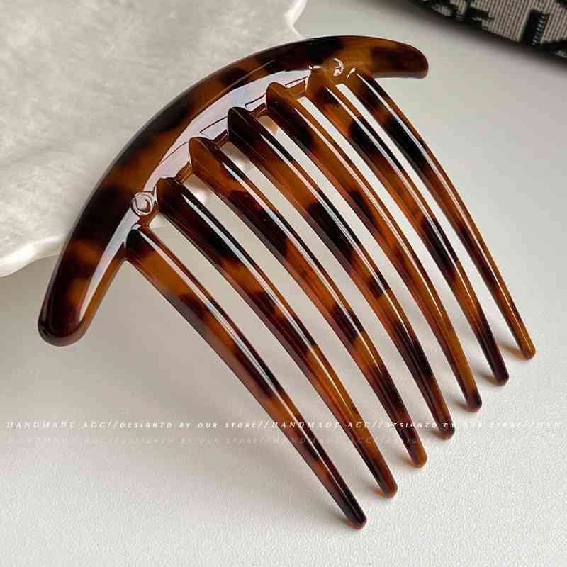 Retroclassy broken hair inverted comb hairpin leopard print bangs hair comb girl non-slip bangs comb casual hair top clip