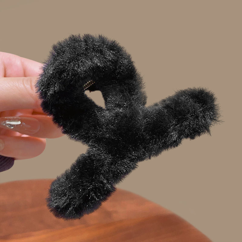 Stuffed gripper female fall and winter large hair clip classy sense ins shark clip hair volume multi-plate hair clip headwear hair accessories