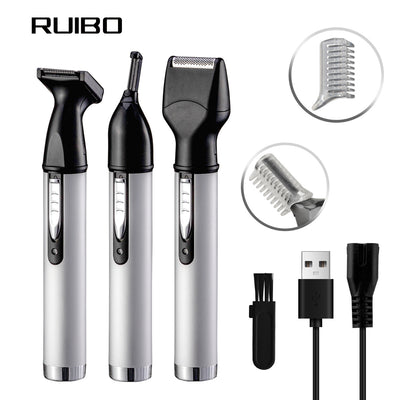 Electric nose hair trimmer usb shaver eyebrow trimmer multifunctional sideburn ear hair eyebrow 4-in-1 kit shaver