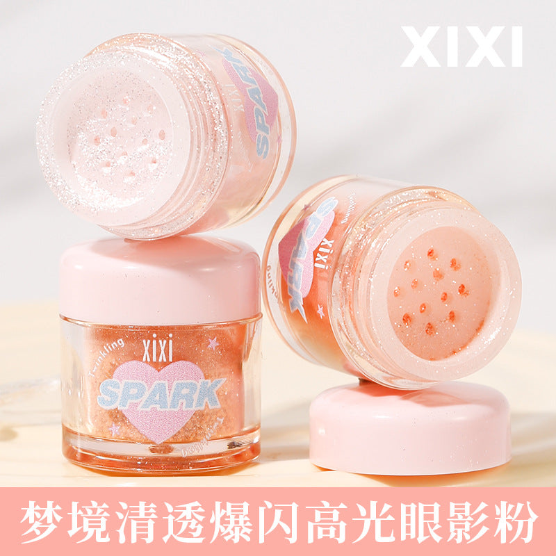 Makeup xixi dreamland clear sparkling highlighting powder pearlescent fine sparkling brightening highlighting silkworm eyeshadow powder