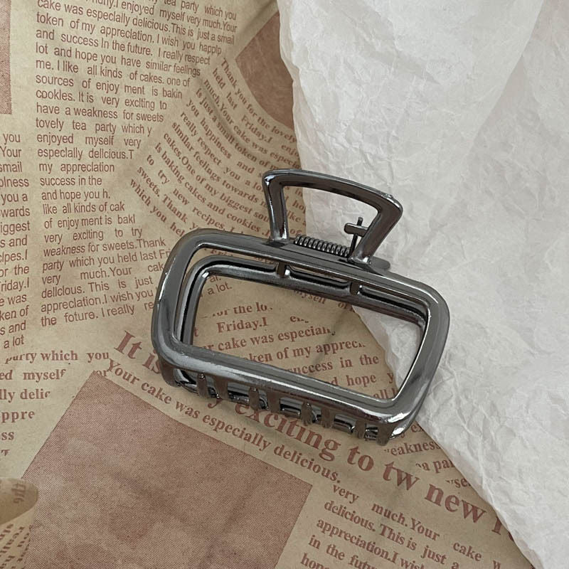 Inscasual high-end glossy square metal gripper on the back of the head hair shark clip popular elegant hair clip for women