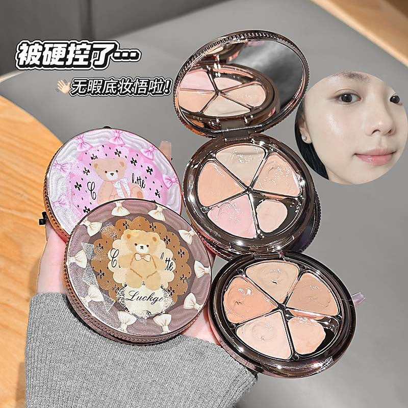 Luckgo pink sweetheart concealer palette - covers tattoos, facial spots, acne scars, dark circles, and tear troughs