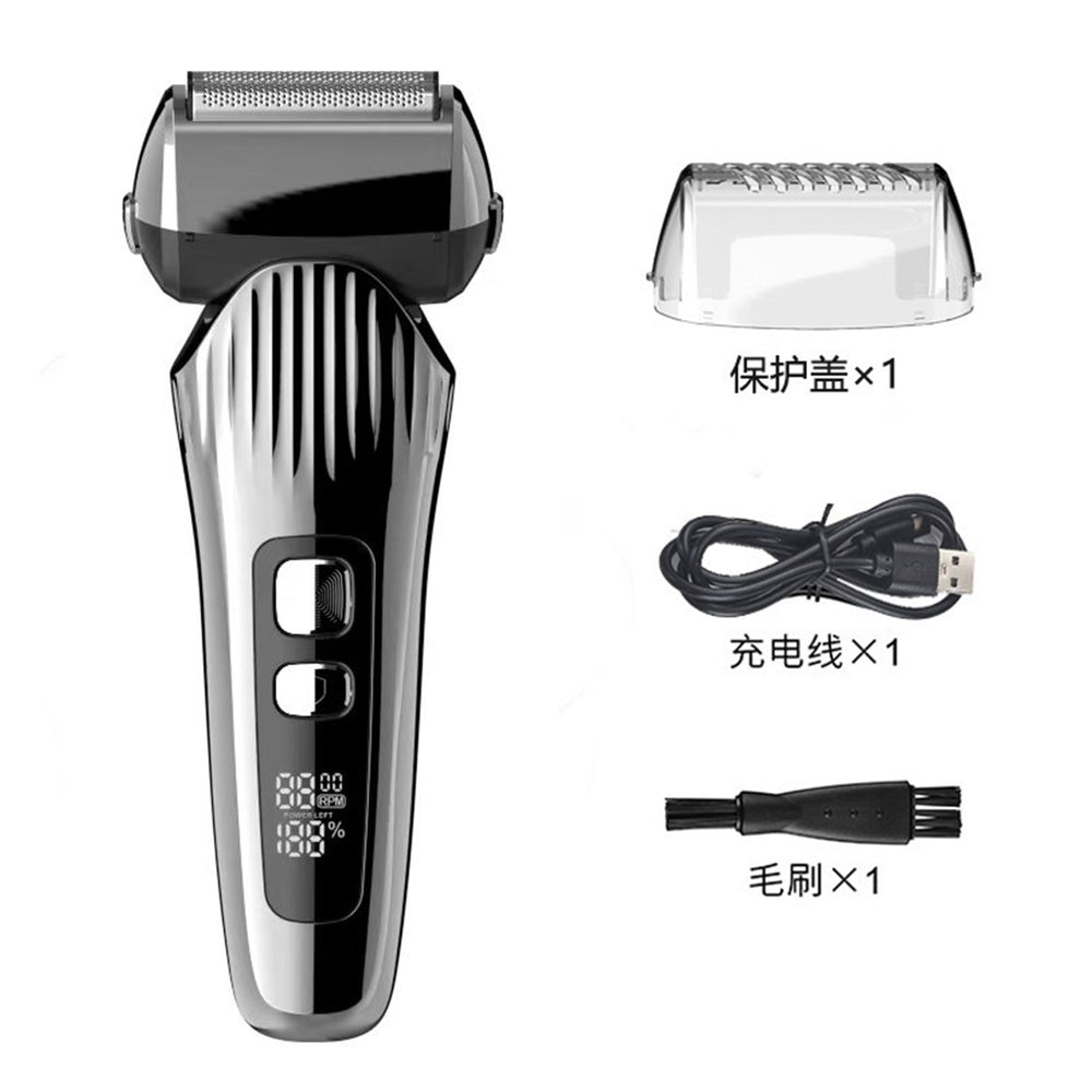 Reciprocating three-blade electric beard razor, three-speed adjustable razor, sideburn whitening veneer washable shaver