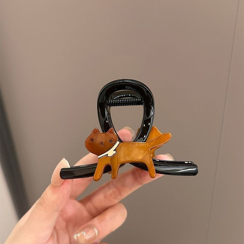 Exquisite puppy gripper for women 2025new arrival shark clip classy summer hair clip back of head hair clip hair accessories