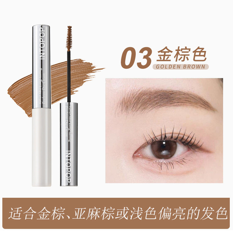 Intopop velvet mist long-lasting brow tint - waterproof, sweat-proof, smudge-proof, natural hair-like definition, wild brow look, light brown