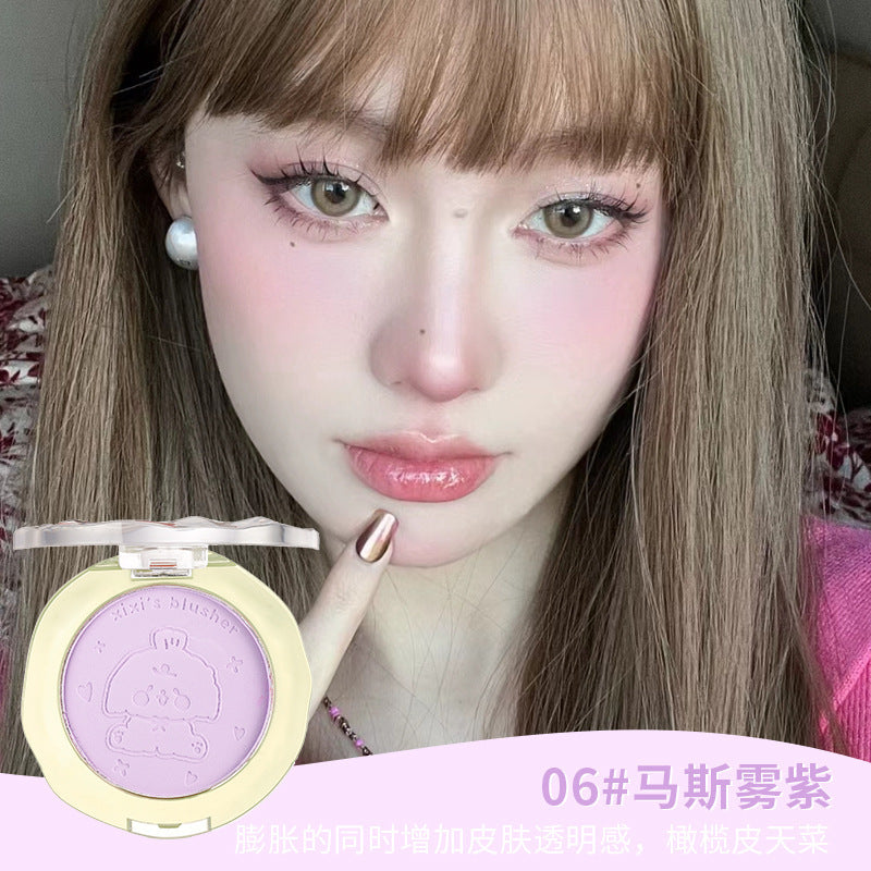 Xixi doll zai zai atmosphere blush single color shrink color expansion color peach matte enhance complexion contour rouge