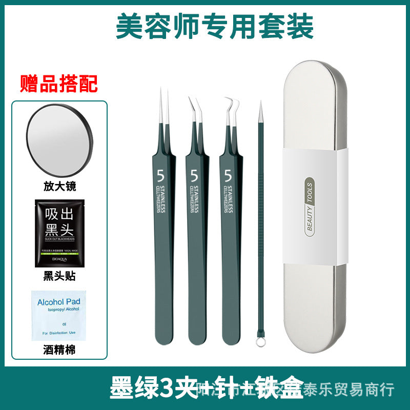 Factory direct stainless steel blackhead remover kit - includes blackhead extractor, pimple popper, and acne treatment tools