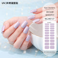Zhengxiang custom gel nail stickers - solid color korean uv light therapy semi-cured nail stickers - waterproof cross-border wholesale