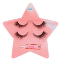 2 pairs of half-eye fox false eyelashes, stereo artificial comic eyelashes, hangable hard stem eyelashes, one piece