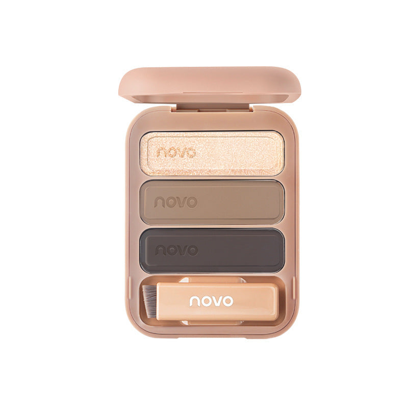 Novo three-color eyebrow powder for beginners - waterproof, long-lasting, smudge-proof, makeup artist-grade shading powder for hairline definition