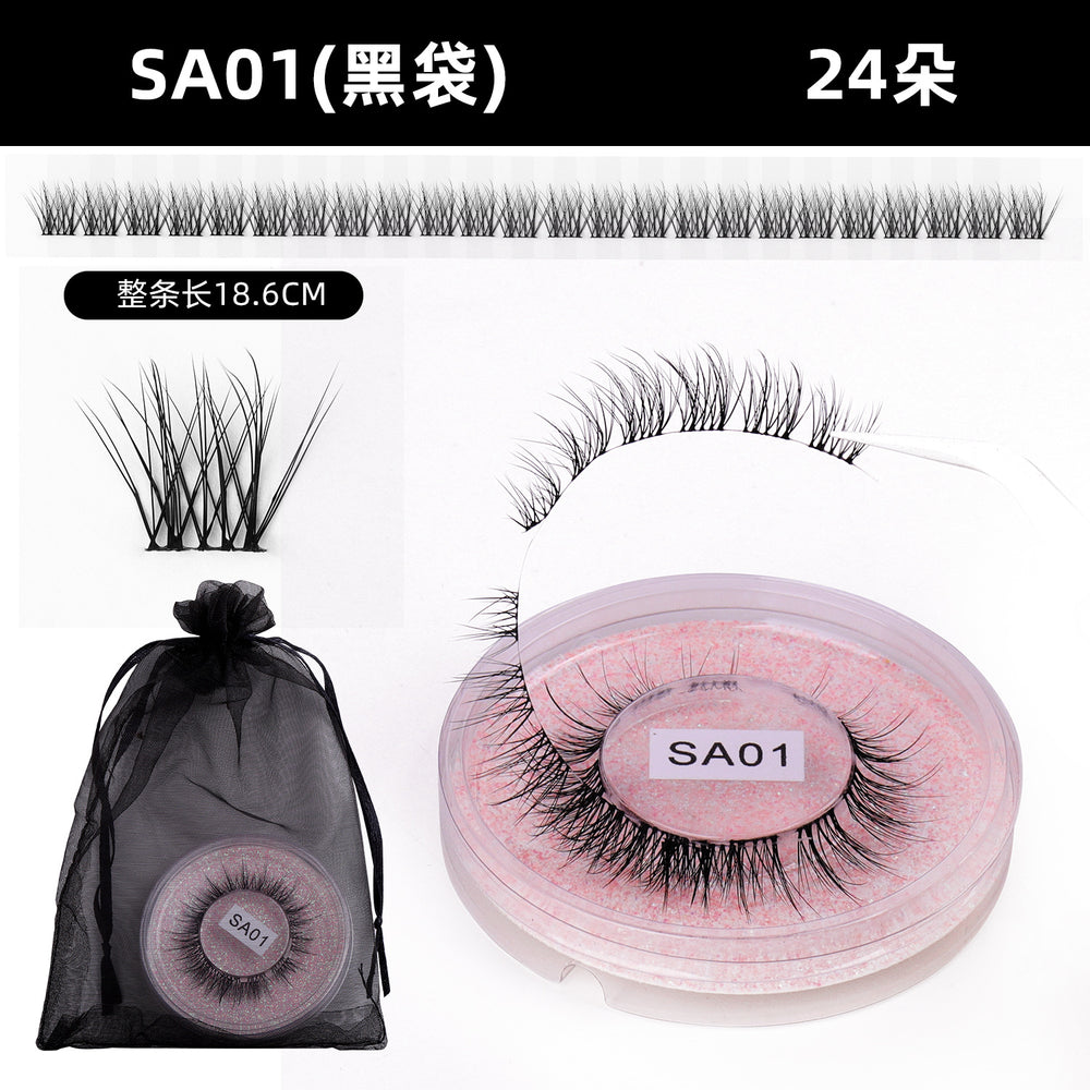 hot-selling full strip pair, mixed natural thick and curly false eyelashes, european and american versatile eyelash glue style