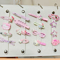 Cute kt pink hair clip set collection - girly bang clips, cartoon hair accessories, exquisite ins style hair decorations