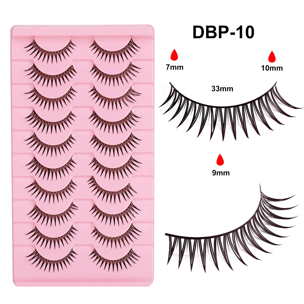 Premium *hard stem false eyelashes - 10 pairs - european & american style - black band - barbie doll/devil eye - dense volume - stage makeup lashes