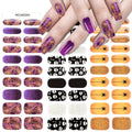 Zhengxiang cross-border halloween gel manicure stickers waterproof nail fluorescent flash luminous nail stickers oem european and american odm