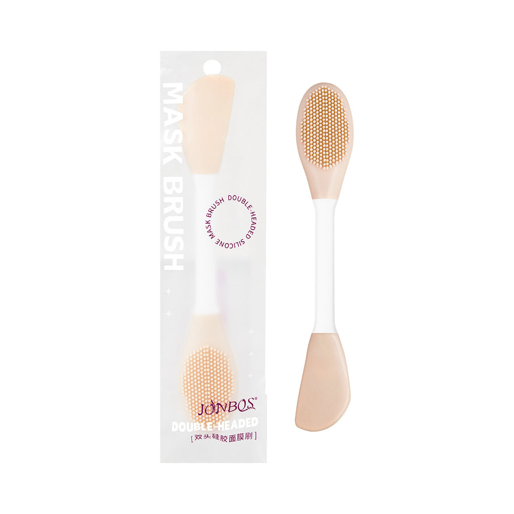 Jonbos double-ended silicone mask brush - facial cleansing & massage brush, perfect for applying mud masks, and as a face wash brush