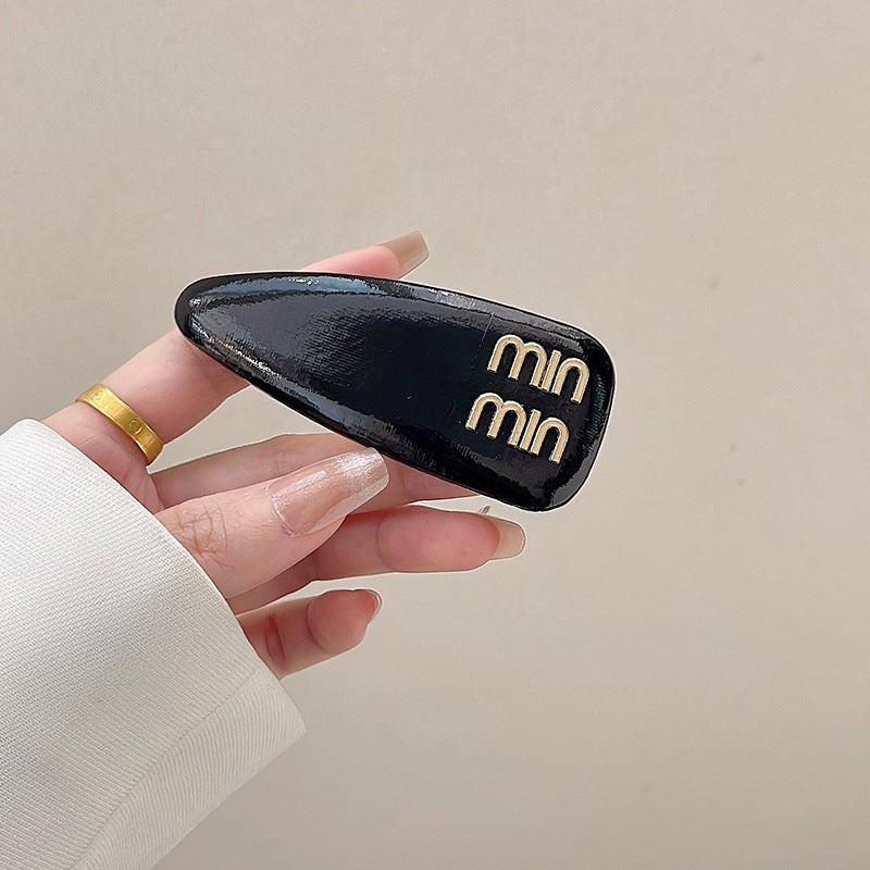 Ins blogger's same style classy leather forehead broken hair bread clip side bangs clip summercolorful bb clip for women