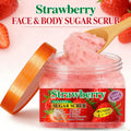 strawberry scrub 650g - 7-day brightening body & face exfoliator for all-over cleansing and improving keratosis pilaris (chicken skin)