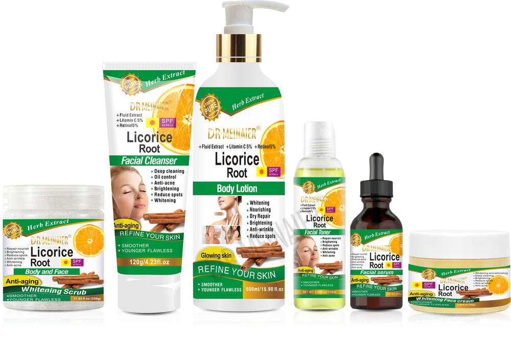 trade licorice vc skincare set series - hydrating, moisturizing, toner, cream, nourishing skin - wholesale