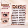 Jonbos self-adhesive glue-free false eyelashes - cocoa brown cat eye natural style, born-with-it curl, segmented individual cluster lashes