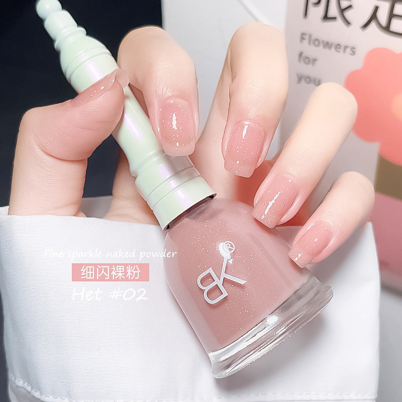 Fall and winter transparent nude bell water-based nail polish no baking quick drying long-lasting non-peelable jelly nail salon nail polish