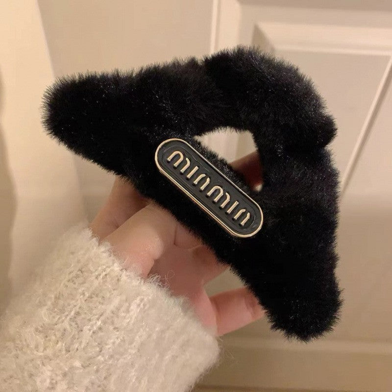 Stuffed gripper female fall and winter large hair clip classy sense ins shark clip hair volume multi-plate hair clip headwear hair accessories