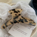Korean elegant hair clip shark clip acetic acid tortoiseshell leopard print clip large curved simple back of head hair clip wholesale